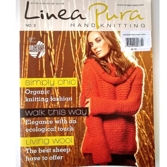 Linea Pura #2 Sweaters Knitting Pattern Book Lana Grossa 15 Designs Fall-Spring - Picture 2 of 12